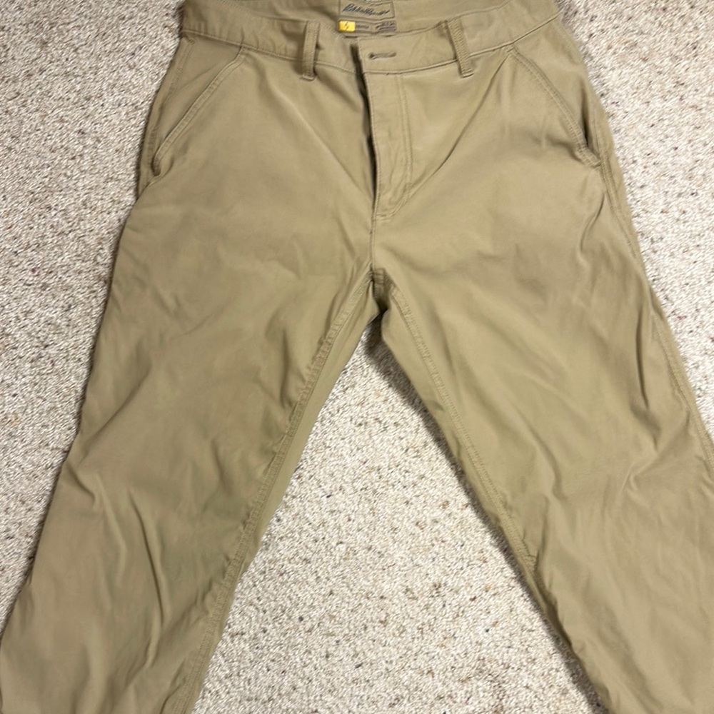 Eddie Bauer Tan Chinos with Relaxed Fit and Full Length 35/34